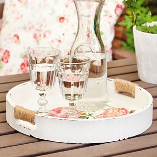 Tray with Rose Motif in Country House Style