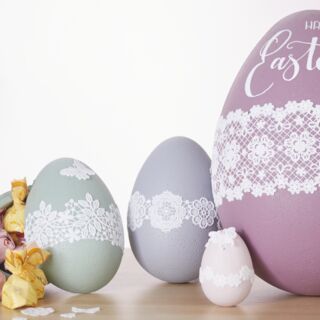 Styroporei mit Papierborte