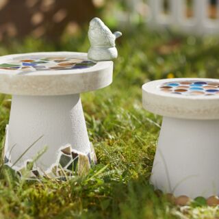 Vogeltränke gießen