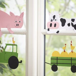 Fensterbilder Bauernhoftiere