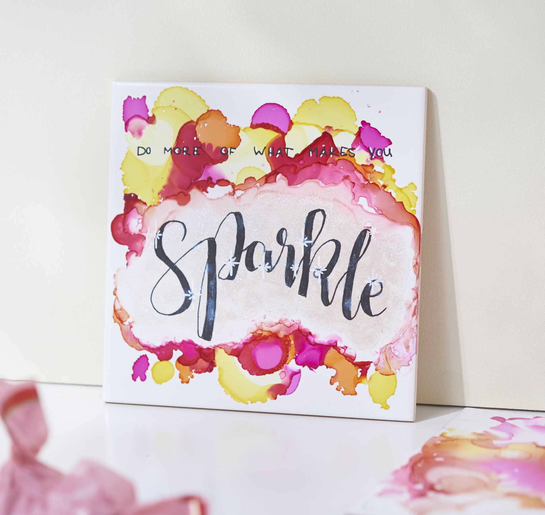 Fliese mit Alcohol Ink