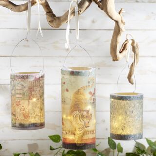 Laterne mit Motiv-Strohseide gestalten