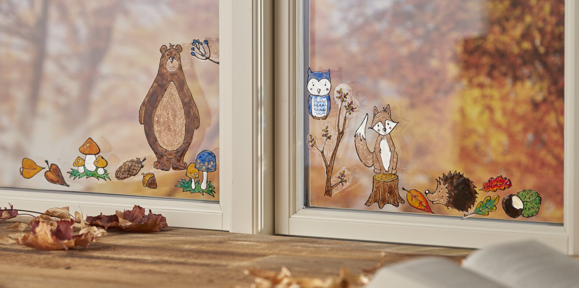 fensterbild waldtiere