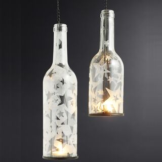 Windlichtflasche mit Glasgravur