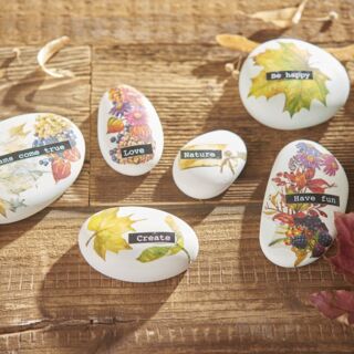 Stones with messages of happiness