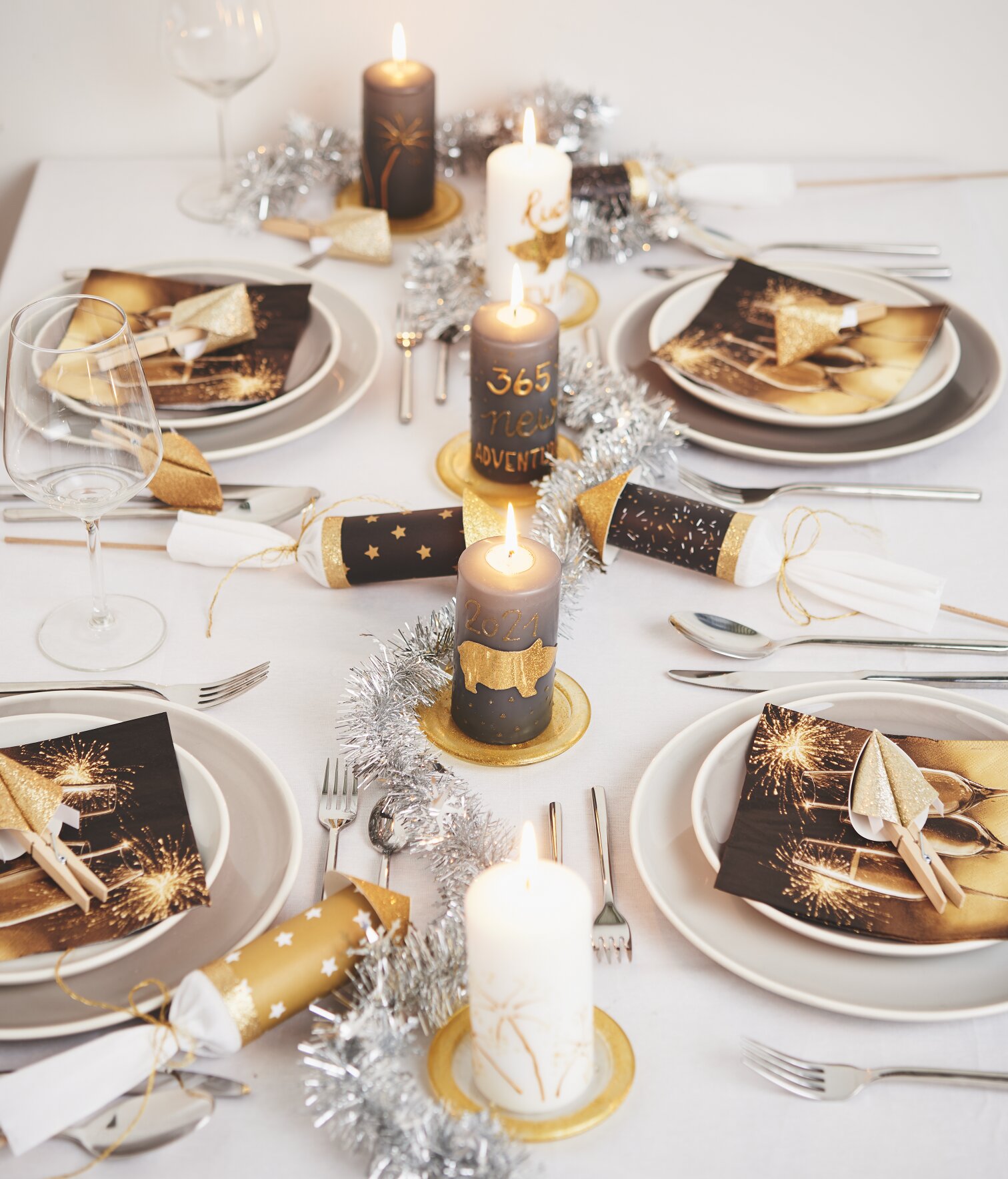 Tischdeko für Silvester