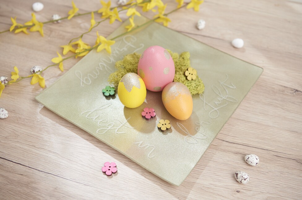 Dekoteller mit Glasgravur