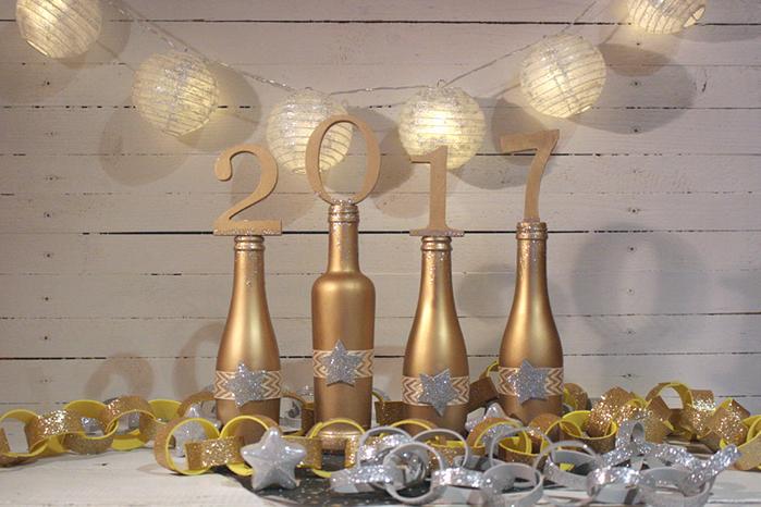 Silvesterdeko - Ergebnis Silvesterdeko selber machen