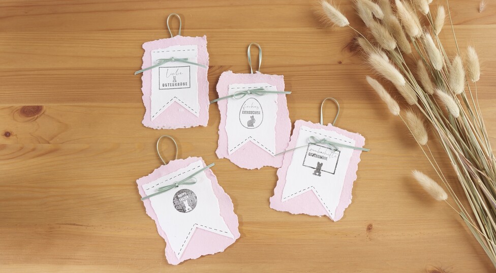 Handgeschöpfte Oster Anhänger aus Papier