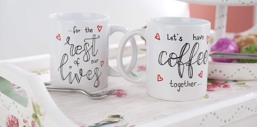 Romantische Tassen gestalten