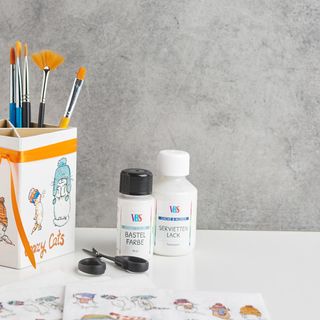 Napkin technique idea "Crazy Cats"