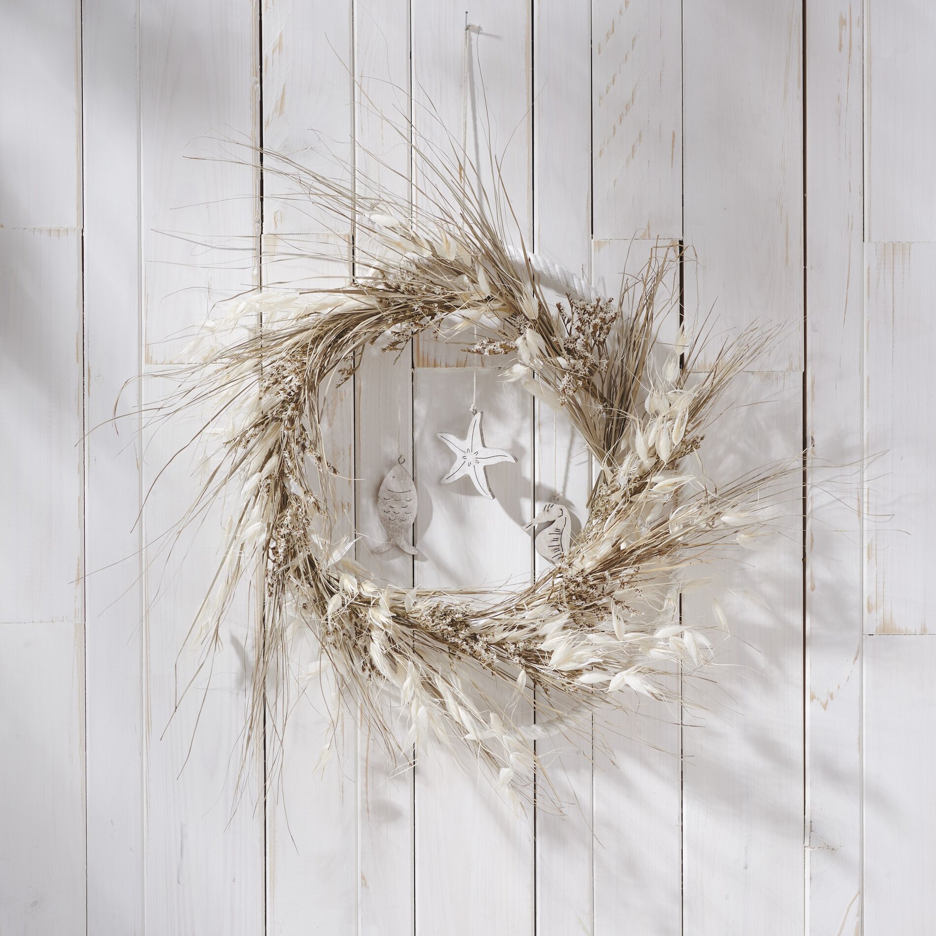 Maritimer Kranz mit Trockenblumen