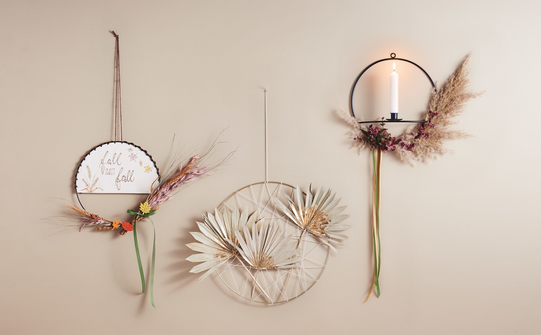 Wandschmuck aus natürlichen Dekoringen