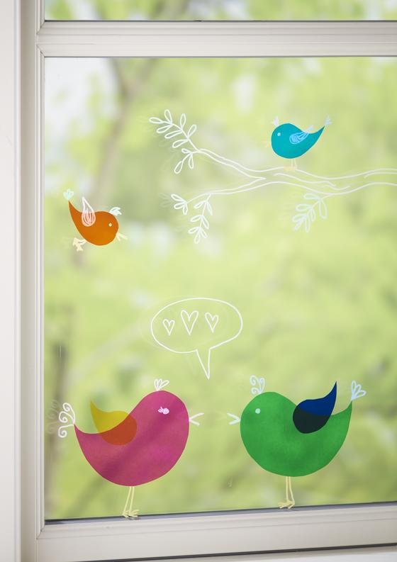 Vögel aus Fensterfolie gestalten