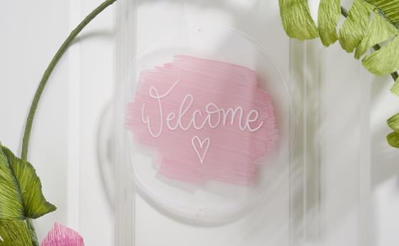 Willkommensschild für den tropischen Dekoring