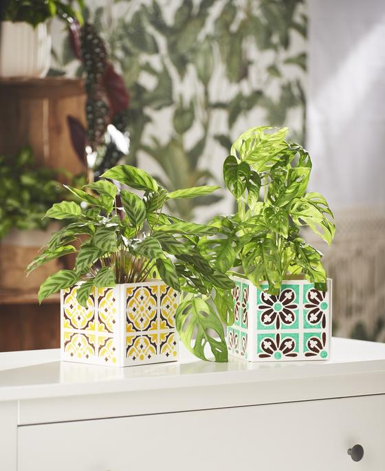 DIY Blumentopf aus Fliesen 