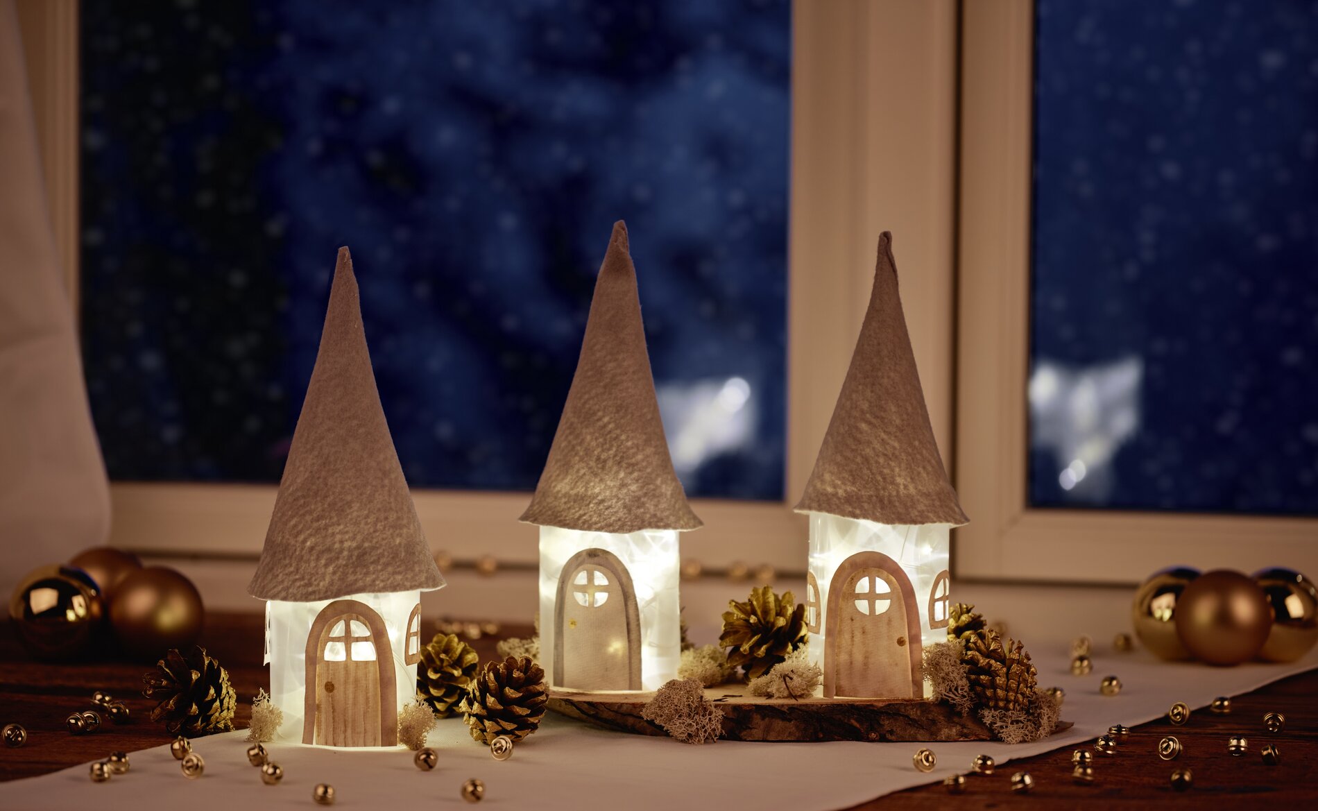 winterdorf aus sternenfolie