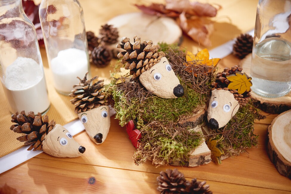 Igel aus Zapfen und Salzteig