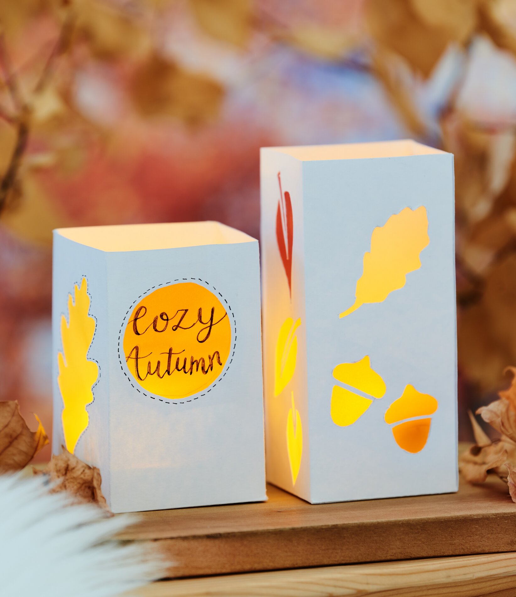Dekorative Windlichte mit Papercut Motiven