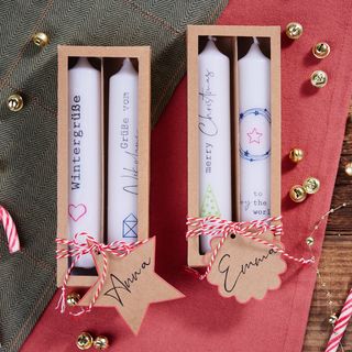 Kerzen weihnachtlich bestempeln 