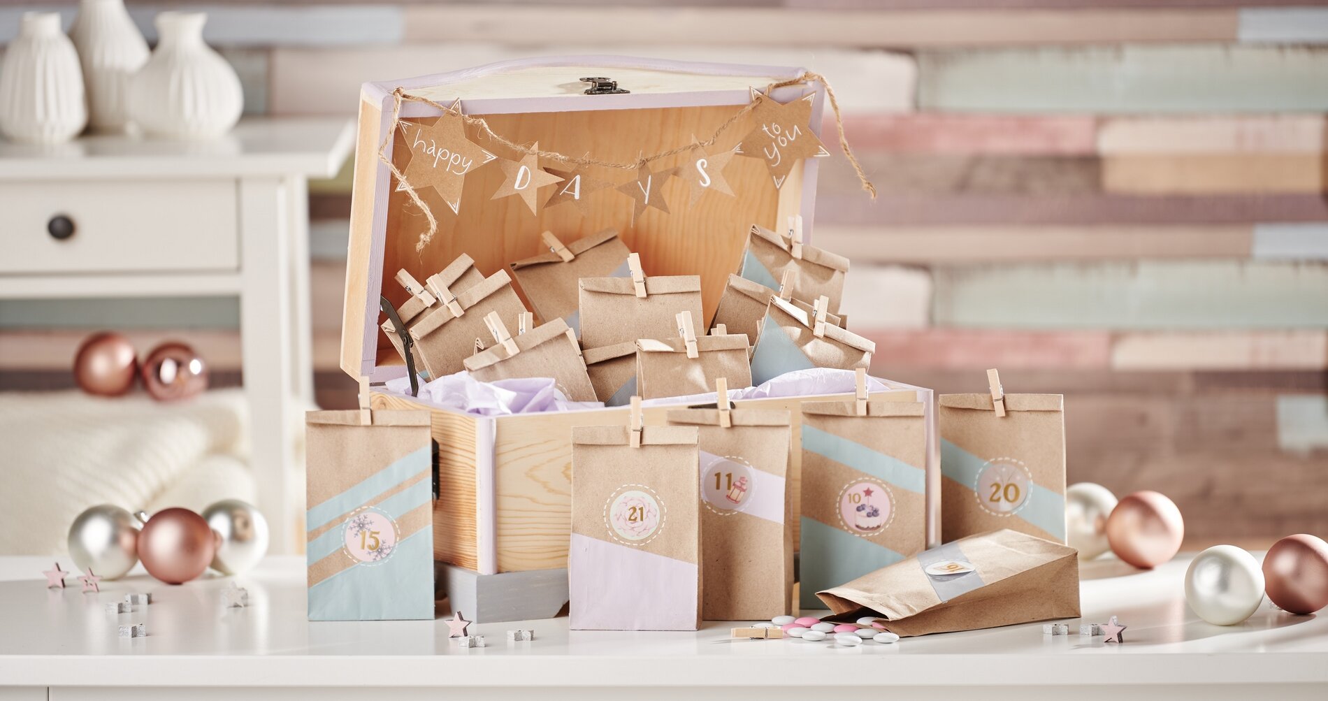 DIY Adventskalender in Pastell