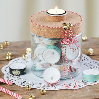 Teelicht Adventskalender selber basteln 