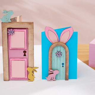 Kartki wielkanocne z miniaturowymi drzwiami