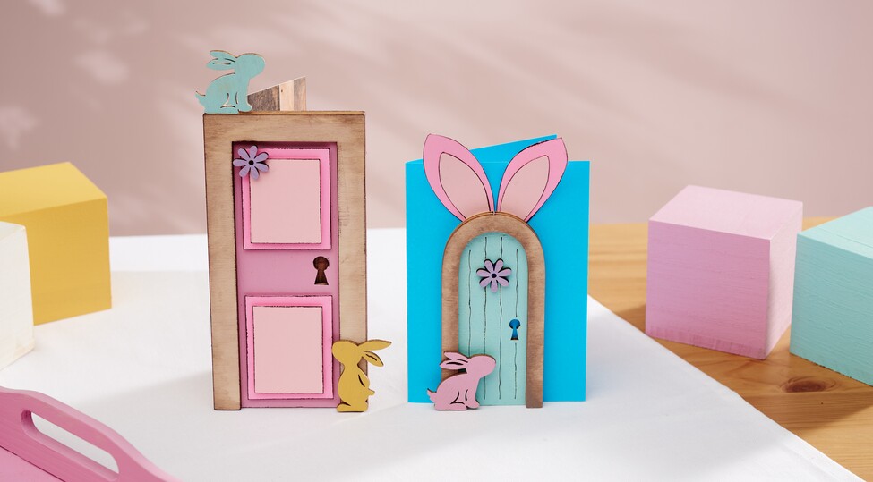 osterkarten mit tür