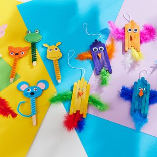 tiere aus Holzstäbchen