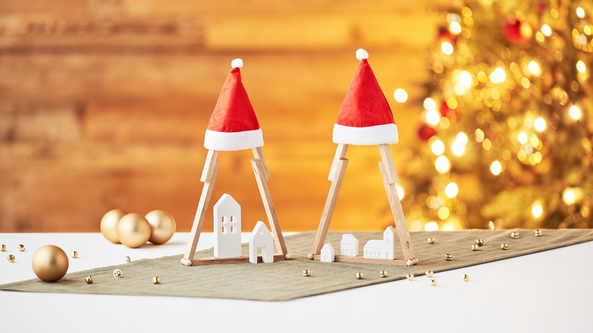 tannen bastelklötzchen häuser gießlinge