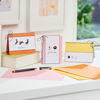 Oster-Grußkarte mit Stempelmotiven