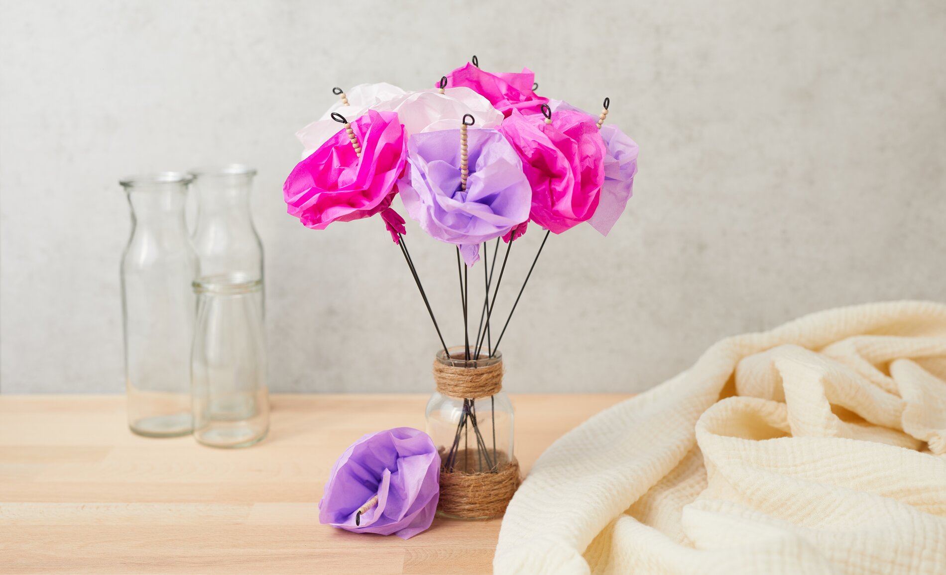 Blumenstrauß aus Seidenpapier