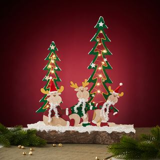 Winterszene mit Holz-Steckmotiven