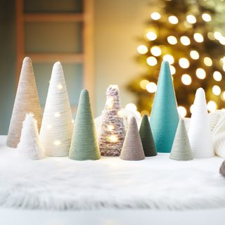 Winterwald - Bäume aus Wolle