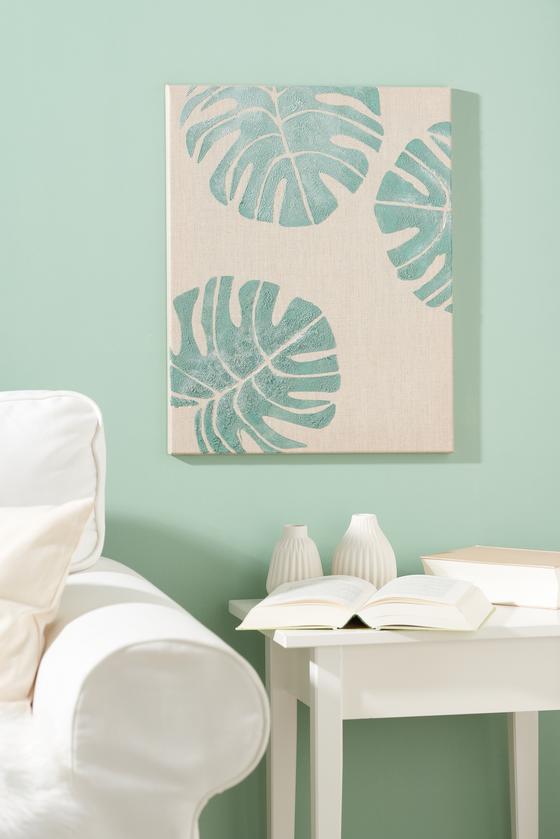 Keilrahmen mit schabloniertem Motiv