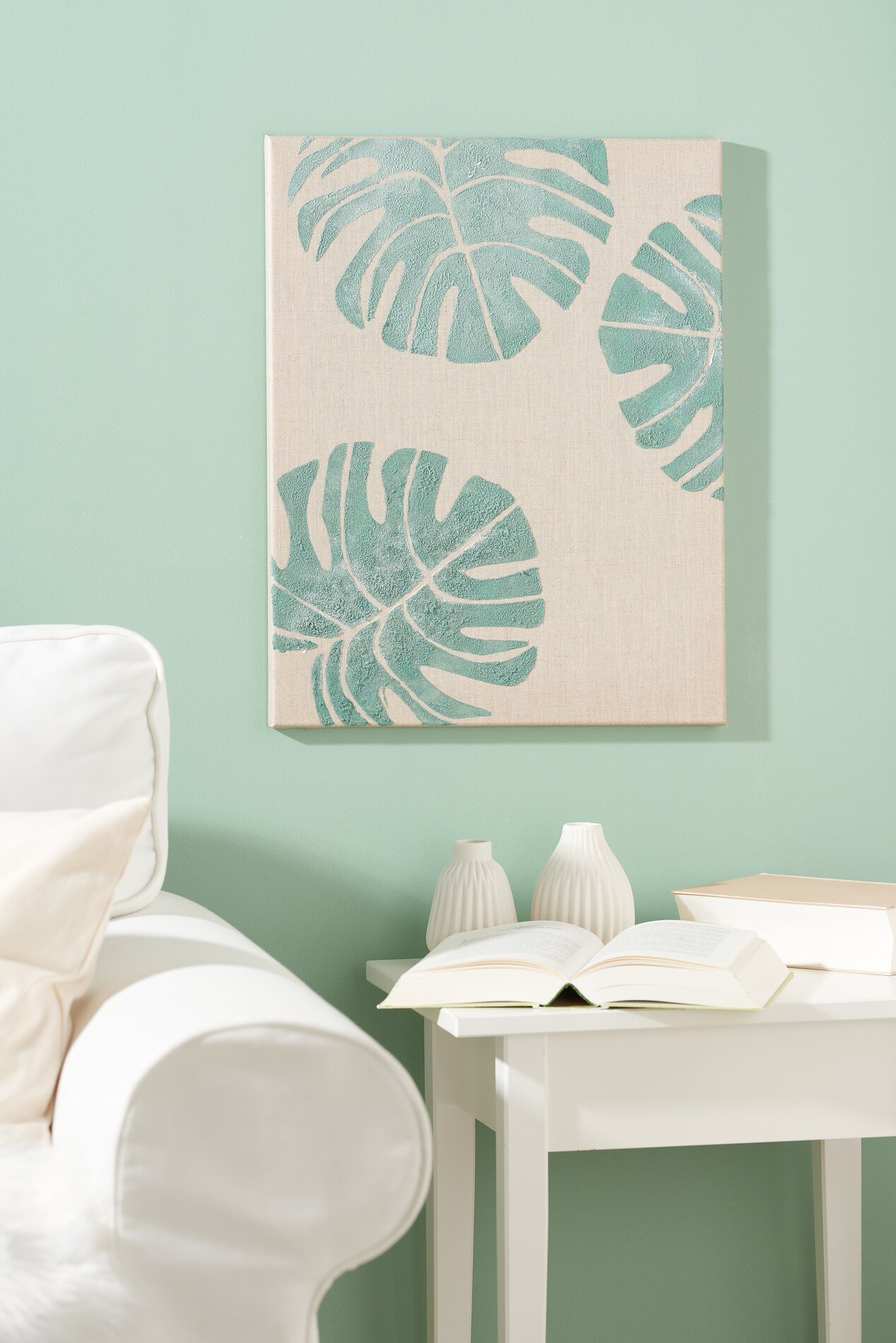 Keilrahmen mit schabloniertem Motiv