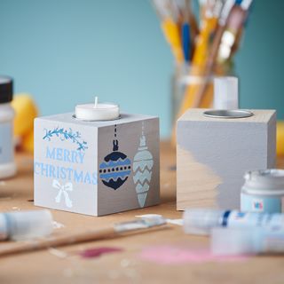 Teelichtwürfel weihnachtlich gestalten