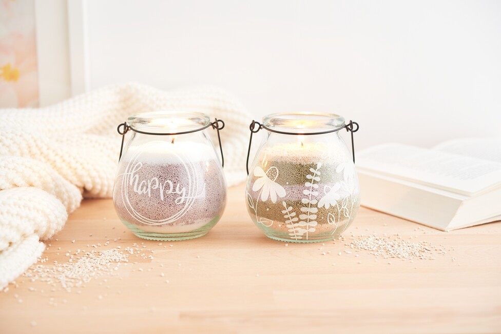 Windlichter mit Glasgravur