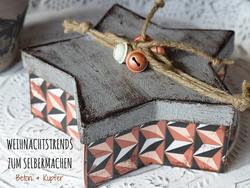 Schachtel im selbstgemachten Beton- und Kupferlook