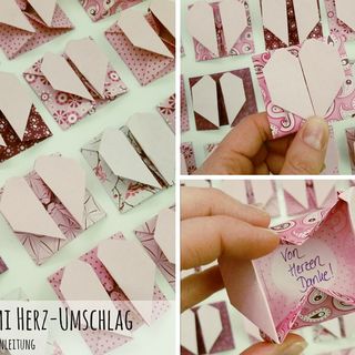 Origami Herz Umschlag kostenlose Anleitung