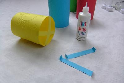 Prickellaterne Streifen Tischlaterne basteln