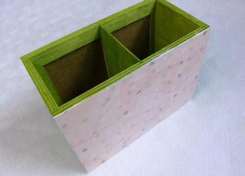 Schreibtischorganizer basteln - Decopatch R&uuml;ckseite