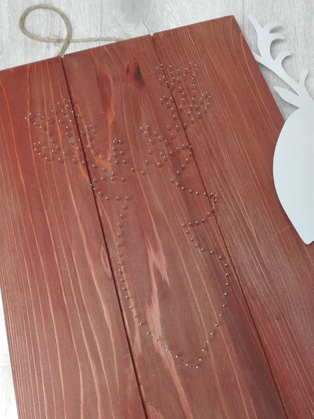 Fadenbild Hirsch - Nägel fertig Fadenbild selber machen - Nägel fertig