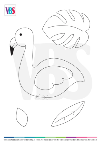 Wandbild Flamingo: Vorlage Vorlage für einen Flamingo zum Ausdrucken