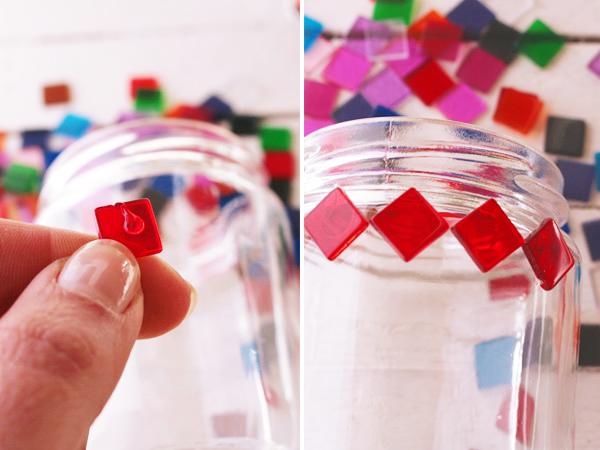 Windlicht: Mosaik aufkleben Windlicht mit Mosaik gestalten