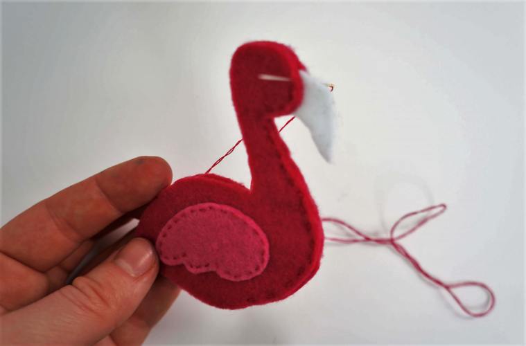 Wandbild Flamingo: Flamingo nähen Flamingo aus Filz selber nähen