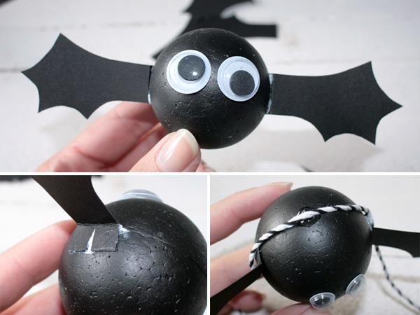Dekoration für Halloween: Fledemausgirlande mit Augen Halloween dekoration Fledermausgirlande