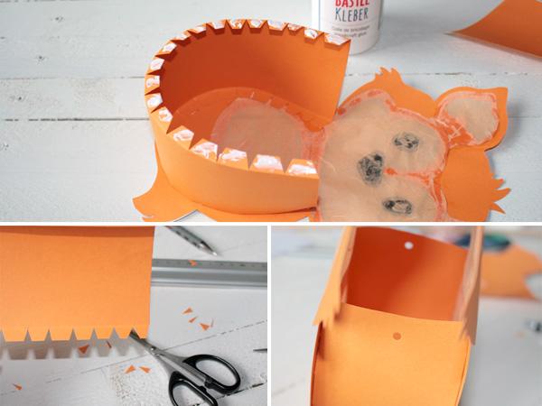 Fuchs Laterne: Die Laterne zusammenbauen Kostenlose Anleitung für eine Fuchs Laterne