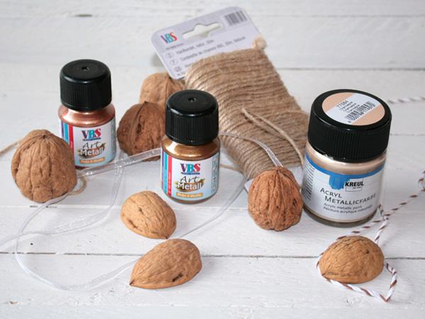 Glücksnüsse: Material Glücksnüsse aus Walnüssen für Silvester selber basteln