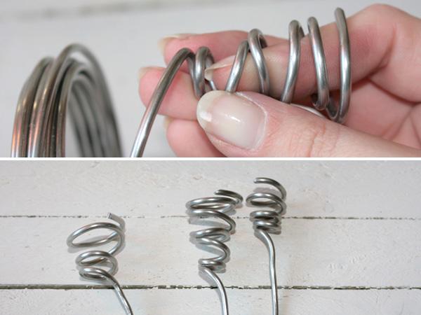 Betonvasen: Gießbehälter vorbereiten 3 Für die Vase die Spirale formen aus Draht